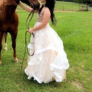 Two piece prom dress ,Only wore once still has tag